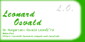 leonard osvald business card